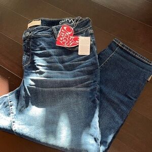 Curvy Blue Boyfriend Jeans